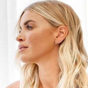 14K Gold Split Huggie Earrings